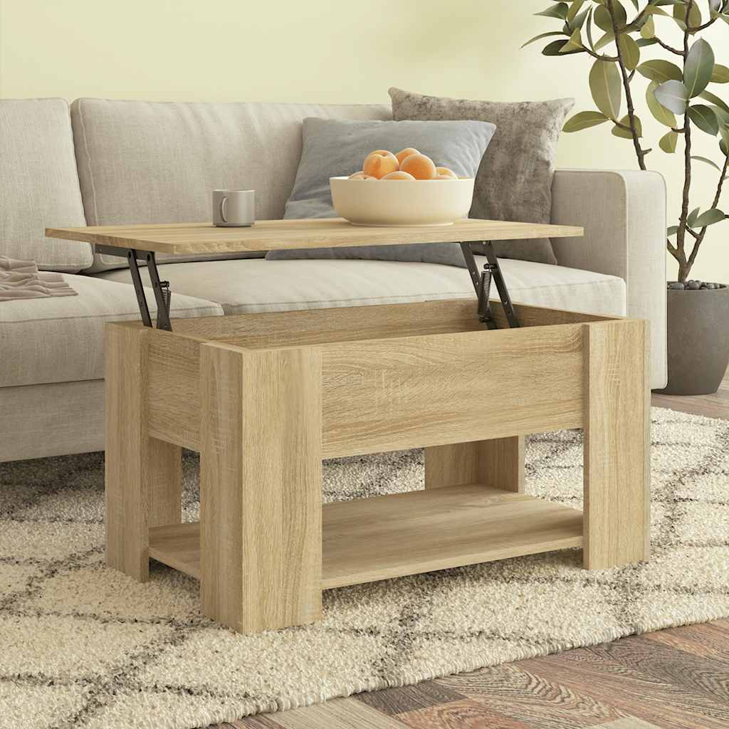 Salontafel 79x49x41 cm bewerkt hout sonoma eikenkleurig is nu te koop bij PeponiXL, paradijselijk wonen!