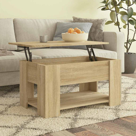 Salontafel 79x49x41 cm bewerkt hout sonoma eikenkleurig is nu te koop bij PeponiXL, paradijselijk wonen!