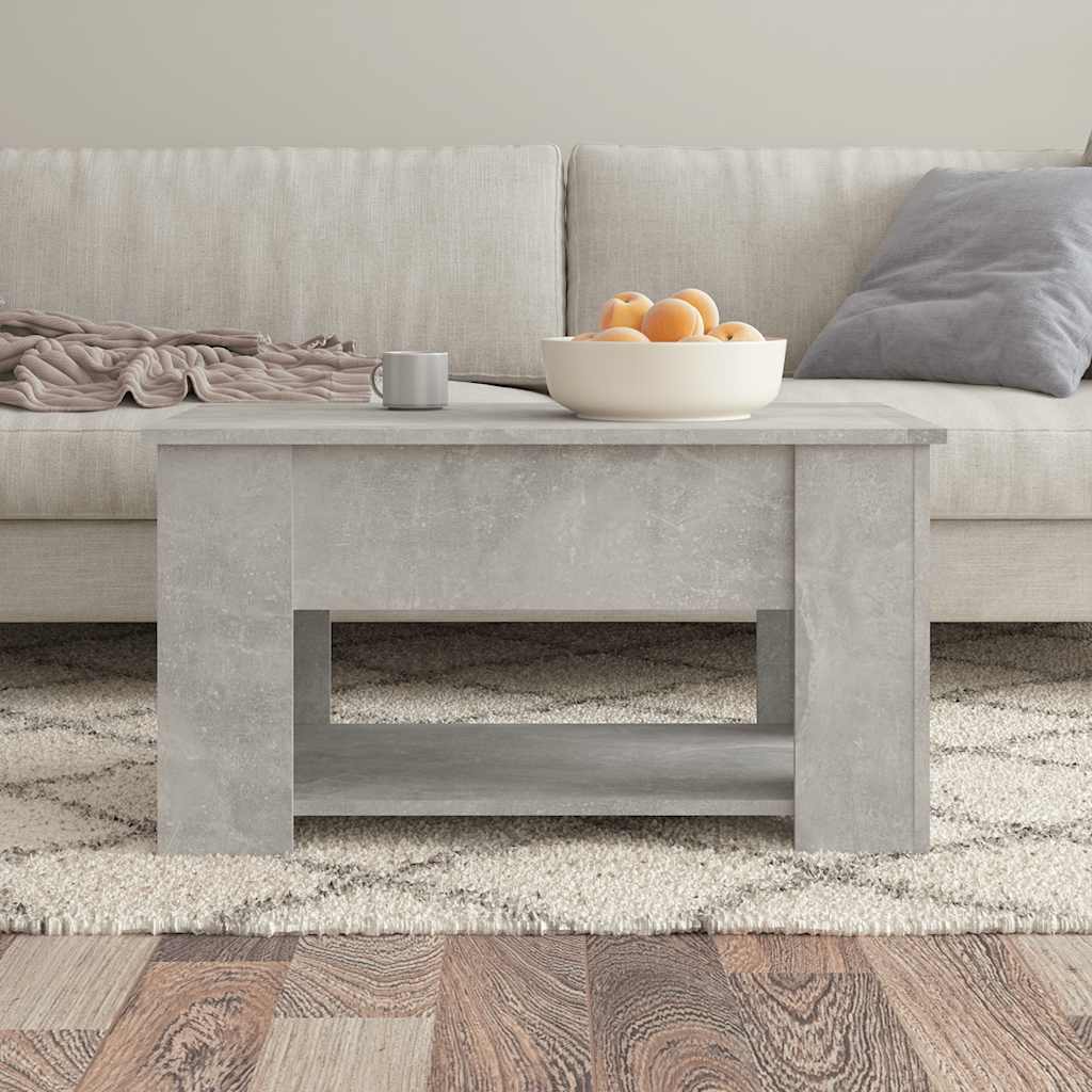 Salontafel 79x49x41 cm bewerkt hout betongrijs is nu te koop bij PeponiXL, paradijselijk wonen!