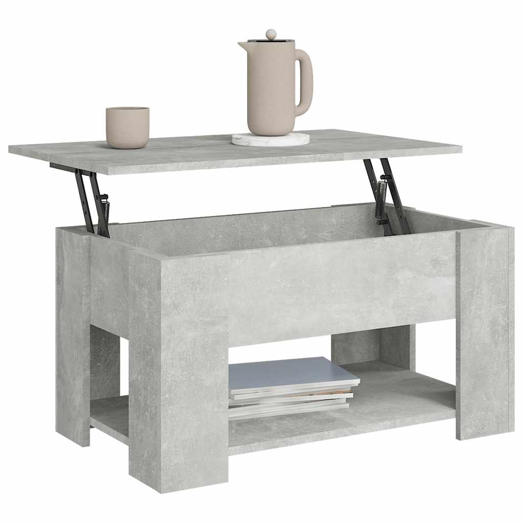 Salontafel 79x49x41 cm bewerkt hout betongrijs is nu te koop bij PeponiXL, paradijselijk wonen!