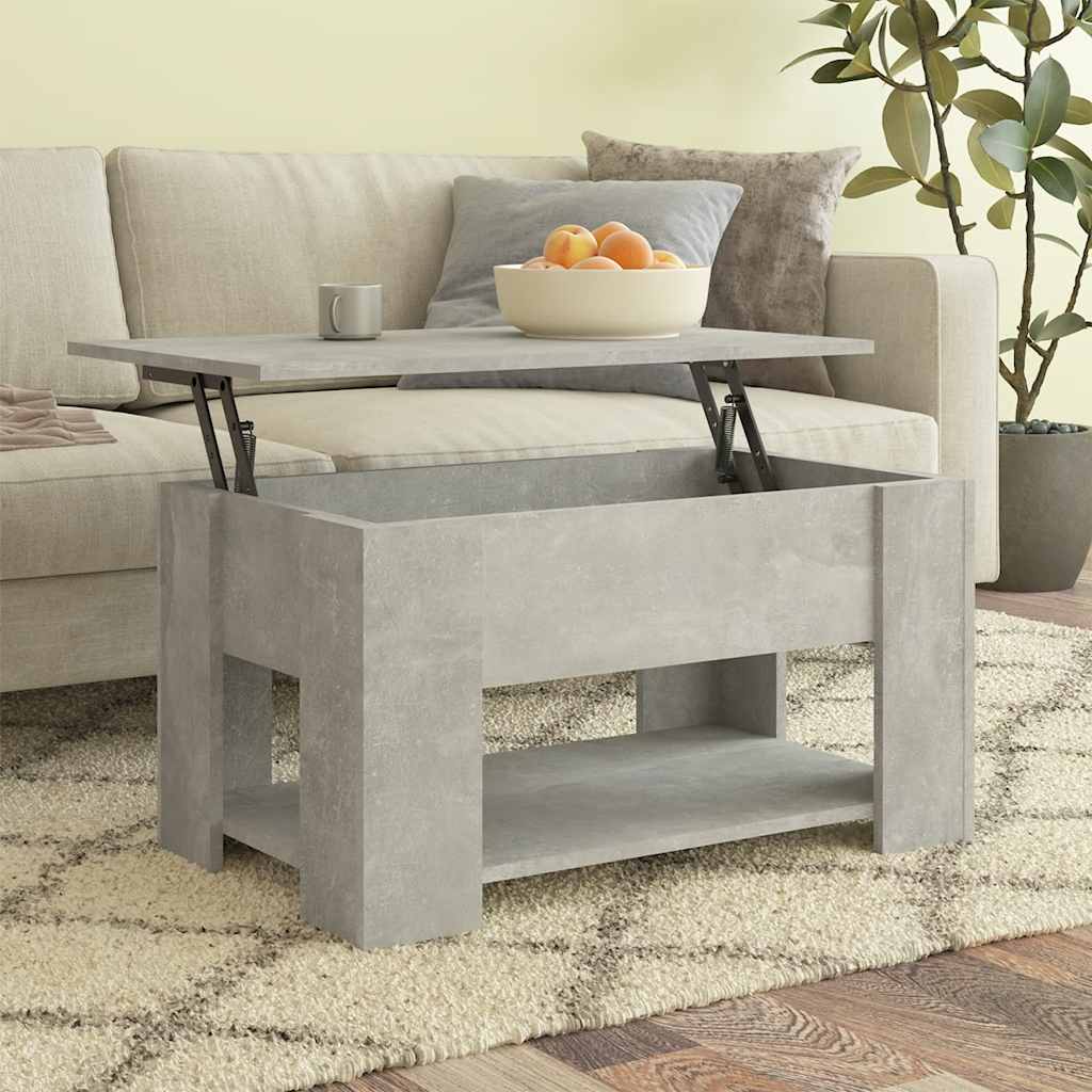 Salontafel 79x49x41 cm bewerkt hout betongrijs is nu te koop bij PeponiXL, paradijselijk wonen!