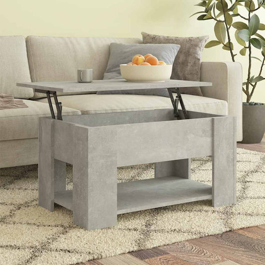 Salontafel 79x49x41 cm bewerkt hout betongrijs is nu te koop bij PeponiXL, paradijselijk wonen!