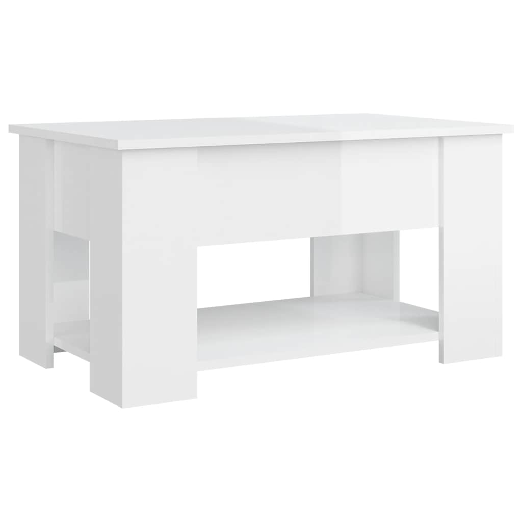 Salontafel 79x49x41 cm bewerkt hout hoogglans wit is nu te koop bij PeponiXL, paradijselijk wonen!