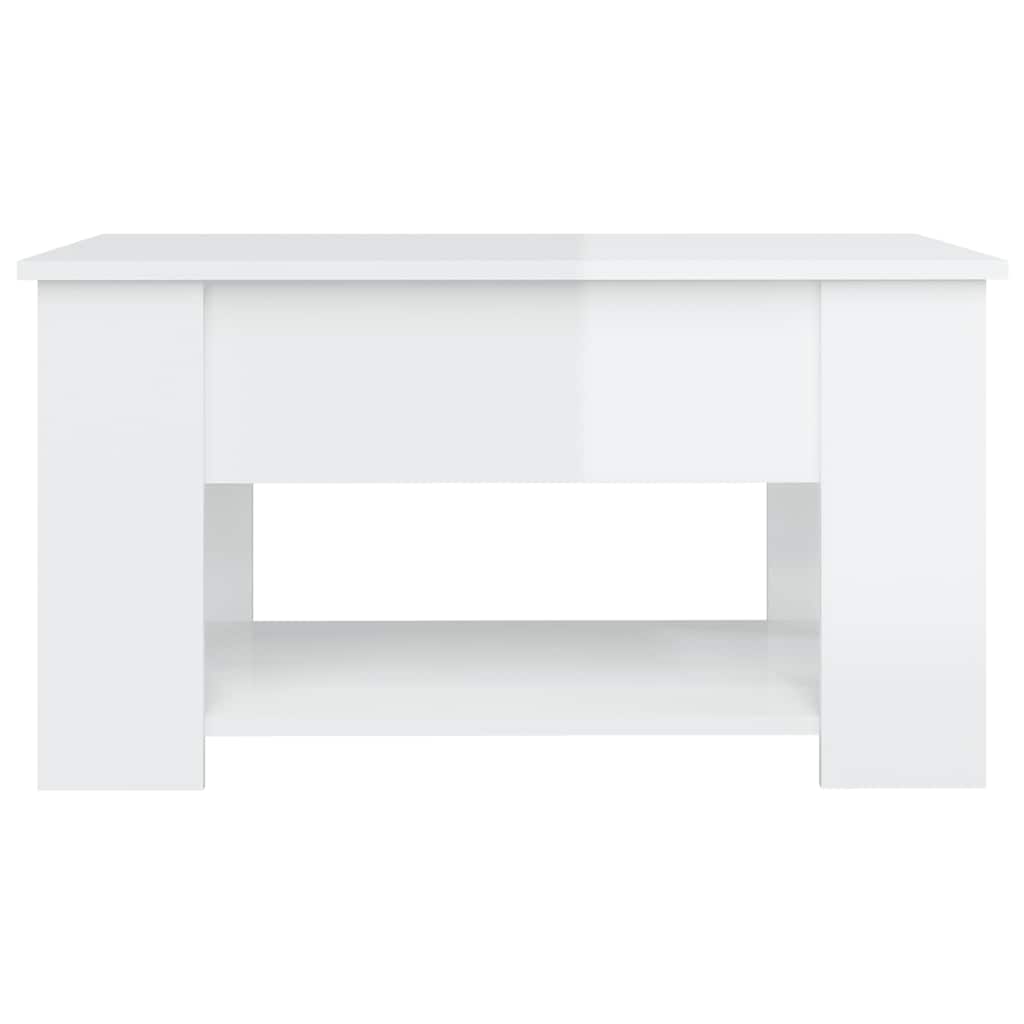 Salontafel 79x49x41 cm bewerkt hout hoogglans wit is nu te koop bij PeponiXL, paradijselijk wonen!