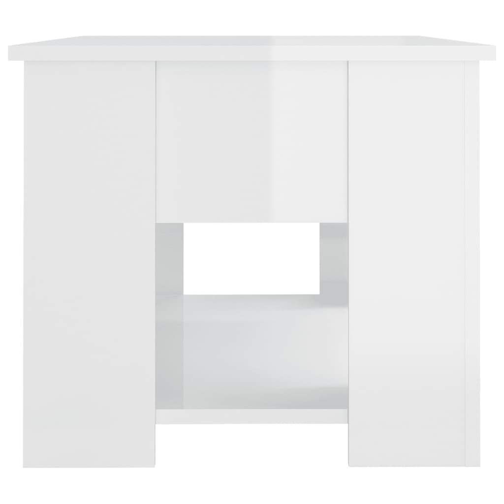 Salontafel 79x49x41 cm bewerkt hout hoogglans wit is nu te koop bij PeponiXL, paradijselijk wonen!