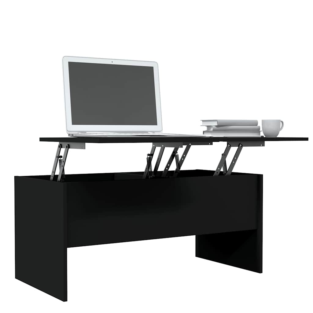 Salontafel 102x50,5x46,5 cm bewerkt hout zwart is nu te koop bij PeponiXL, paradijselijk wonen!