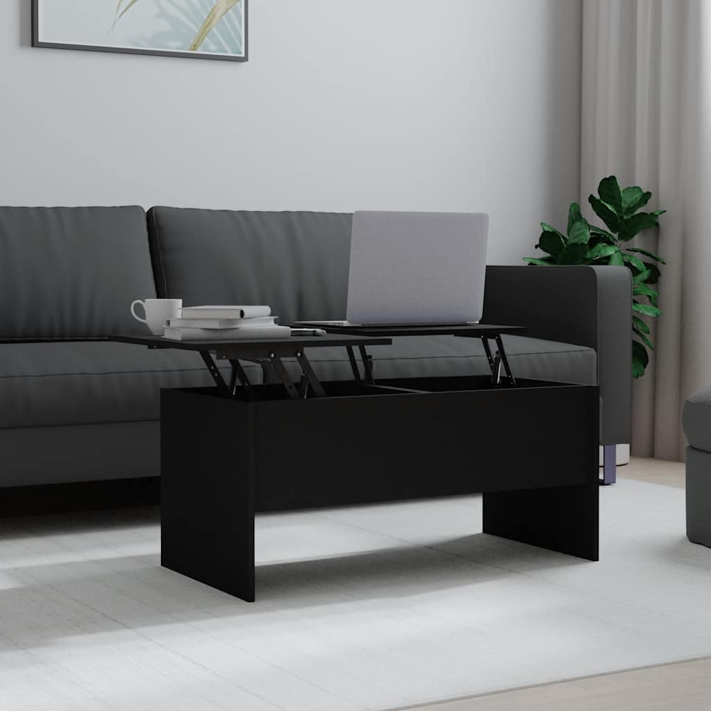 Salontafel 102x50,5x46,5 cm bewerkt hout zwart is nu te koop bij PeponiXL, paradijselijk wonen!