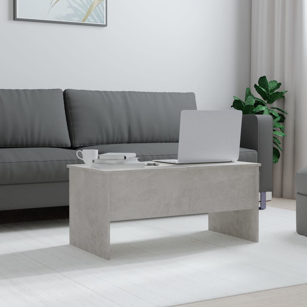 Salontafel 102x50,5x46,5 cm bewerkt hout betongrijs is nu te koop bij PeponiXL, paradijselijk wonen!