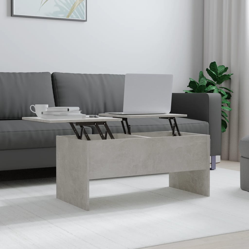 Salontafel 102x50,5x46,5 cm bewerkt hout betongrijs is nu te koop bij PeponiXL, paradijselijk wonen!