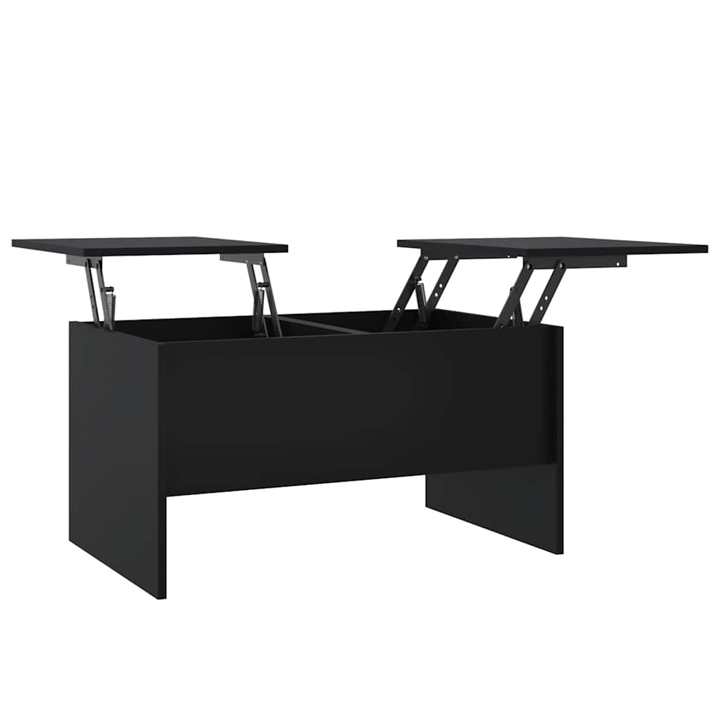 Salontafel 80x50x42,5 cm bewerkt hout zwart is nu te koop bij PeponiXL, paradijselijk wonen!