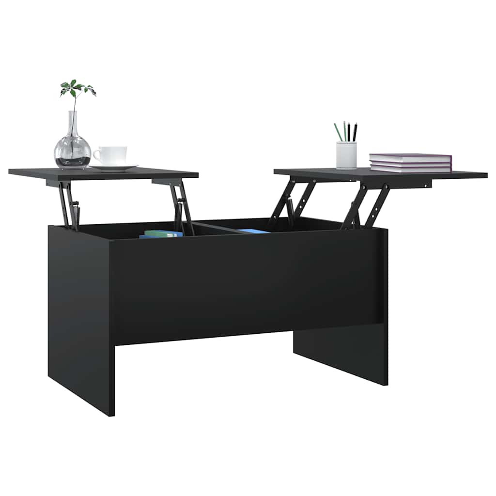 Salontafel 80x50x42,5 cm bewerkt hout zwart is nu te koop bij PeponiXL, paradijselijk wonen!