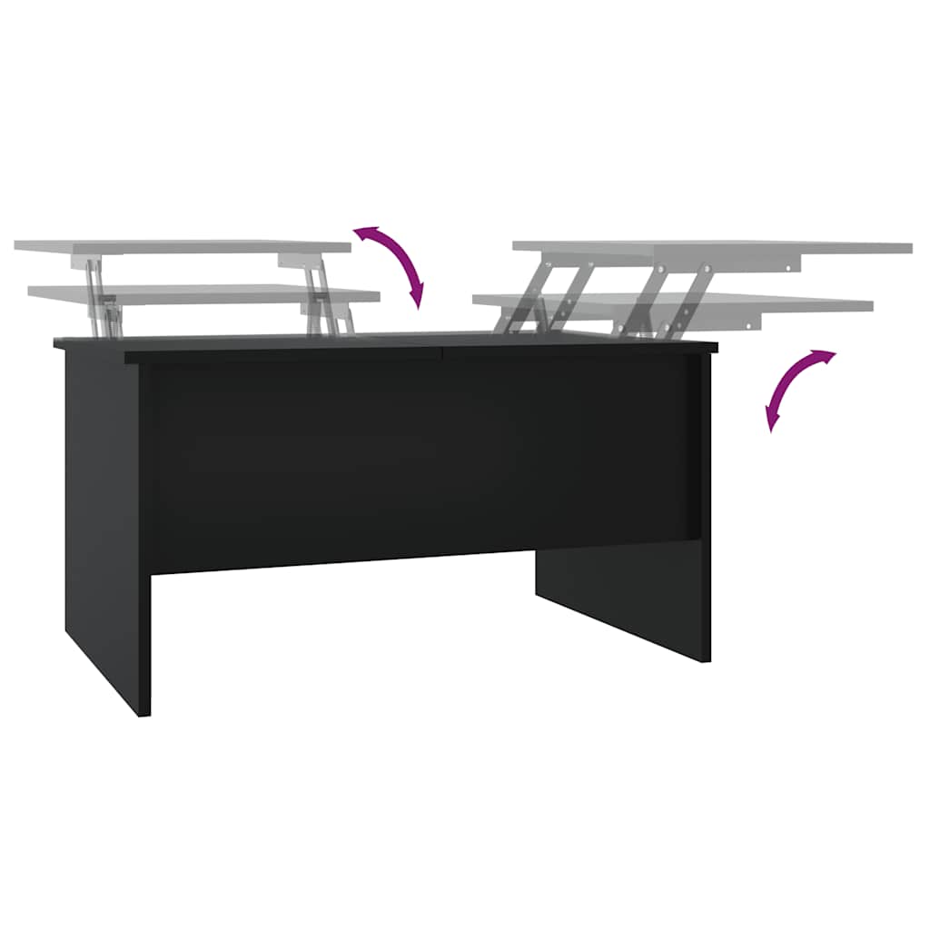 Salontafel 80x50x42,5 cm bewerkt hout zwart is nu te koop bij PeponiXL, paradijselijk wonen!