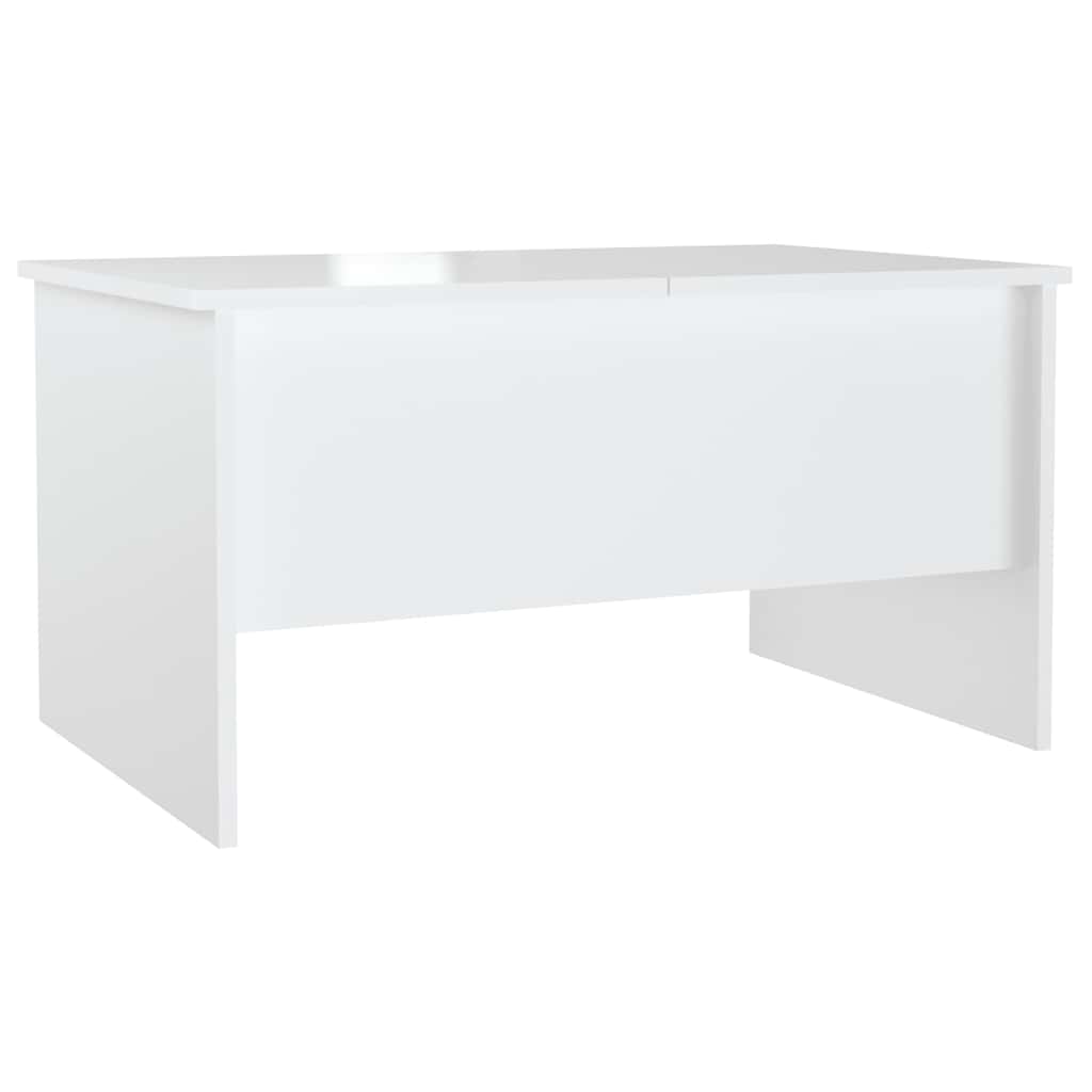 Salontafel 80x50x42,5 cm bewerkt hout hoogglans wit is nu te koop bij PeponiXL, paradijselijk wonen!
