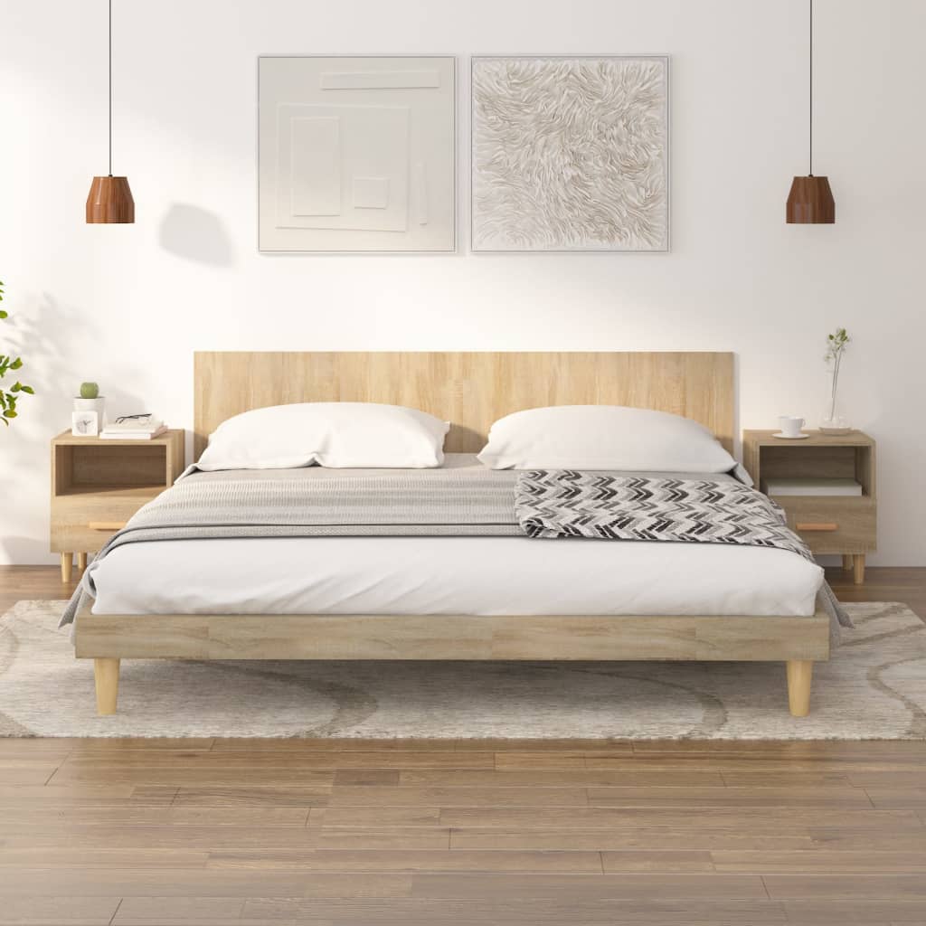 Nachtkastjes 2 st 40x35x47 cm sonoma eikenkleurig is nu te koop bij PeponiXL, paradijselijk wonen!