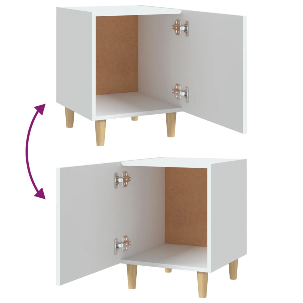 Nachtkastjes 2 st bewerkt hout wit is nu te koop bij PeponiXL, paradijselijk wonen!