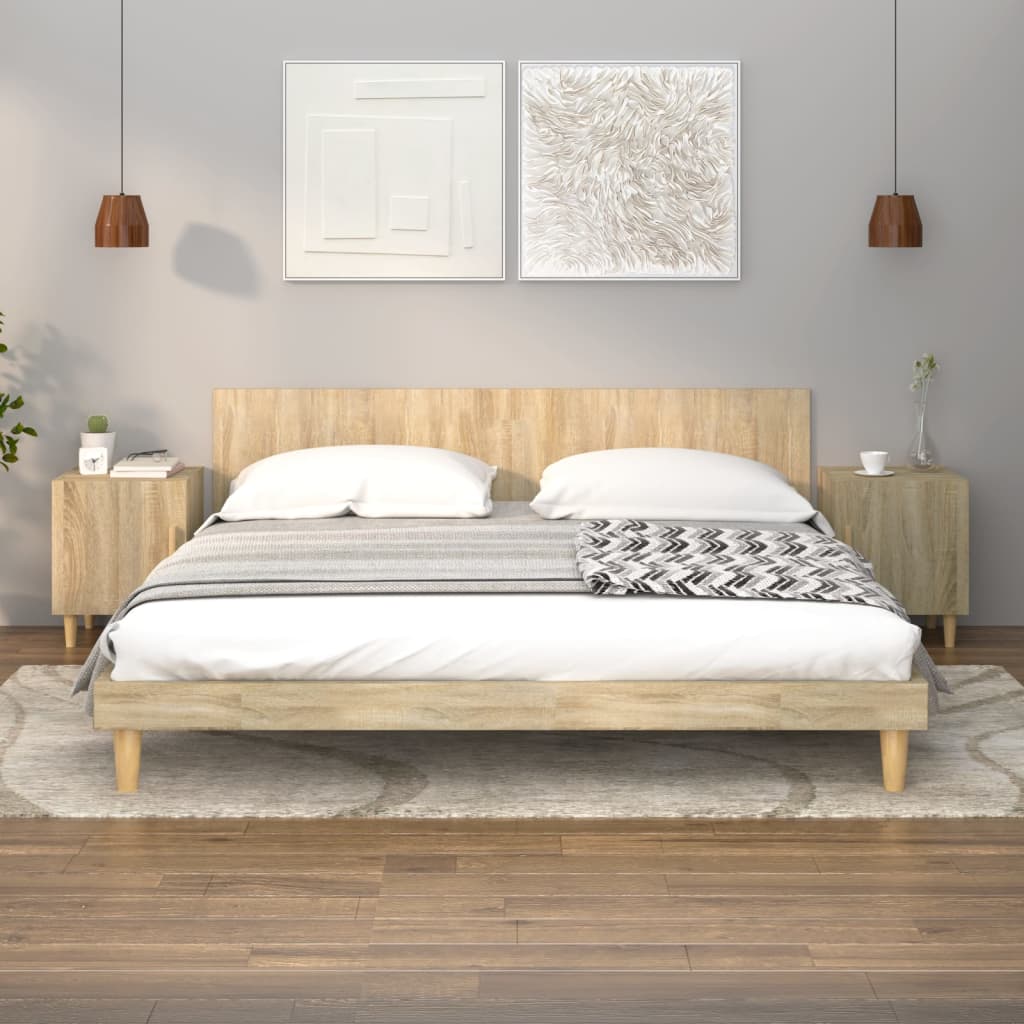 Nachtkastjes 2 st bewerkt hout sonoma eikenkleurig is nu te koop bij PeponiXL, paradijselijk wonen!