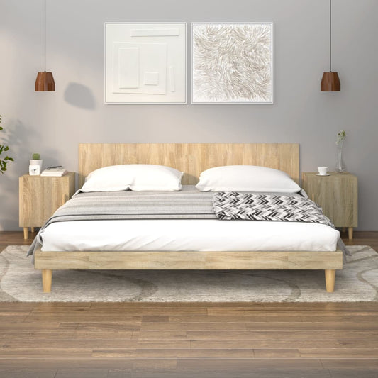 Nachtkastjes 2 st bewerkt hout sonoma eikenkleurig is nu te koop bij PeponiXL, paradijselijk wonen!