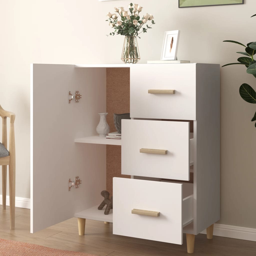 Dressoir 69,5x34x90 cm bewerkt hout wit is nu te koop bij PeponiXL, paradijselijk wonen!