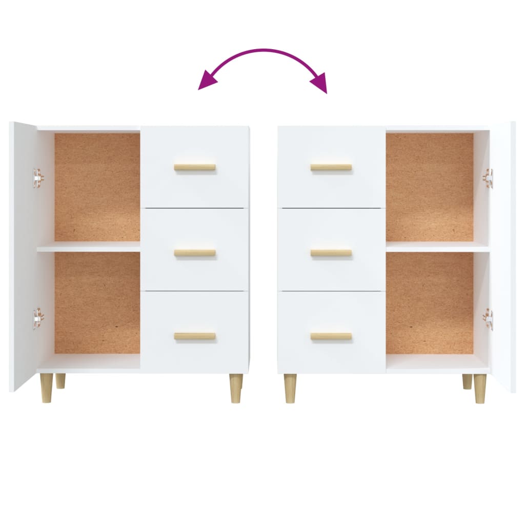 Dressoir 69,5x34x90 cm bewerkt hout wit is nu te koop bij PeponiXL, paradijselijk wonen!