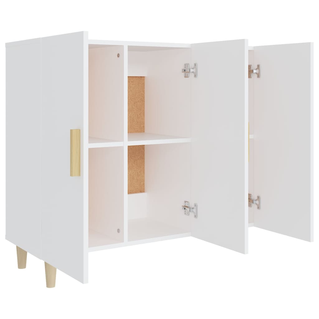 Dressoir 90x34x80 cm bewerkt hout wit is nu te koop bij PeponiXL, paradijselijk wonen!