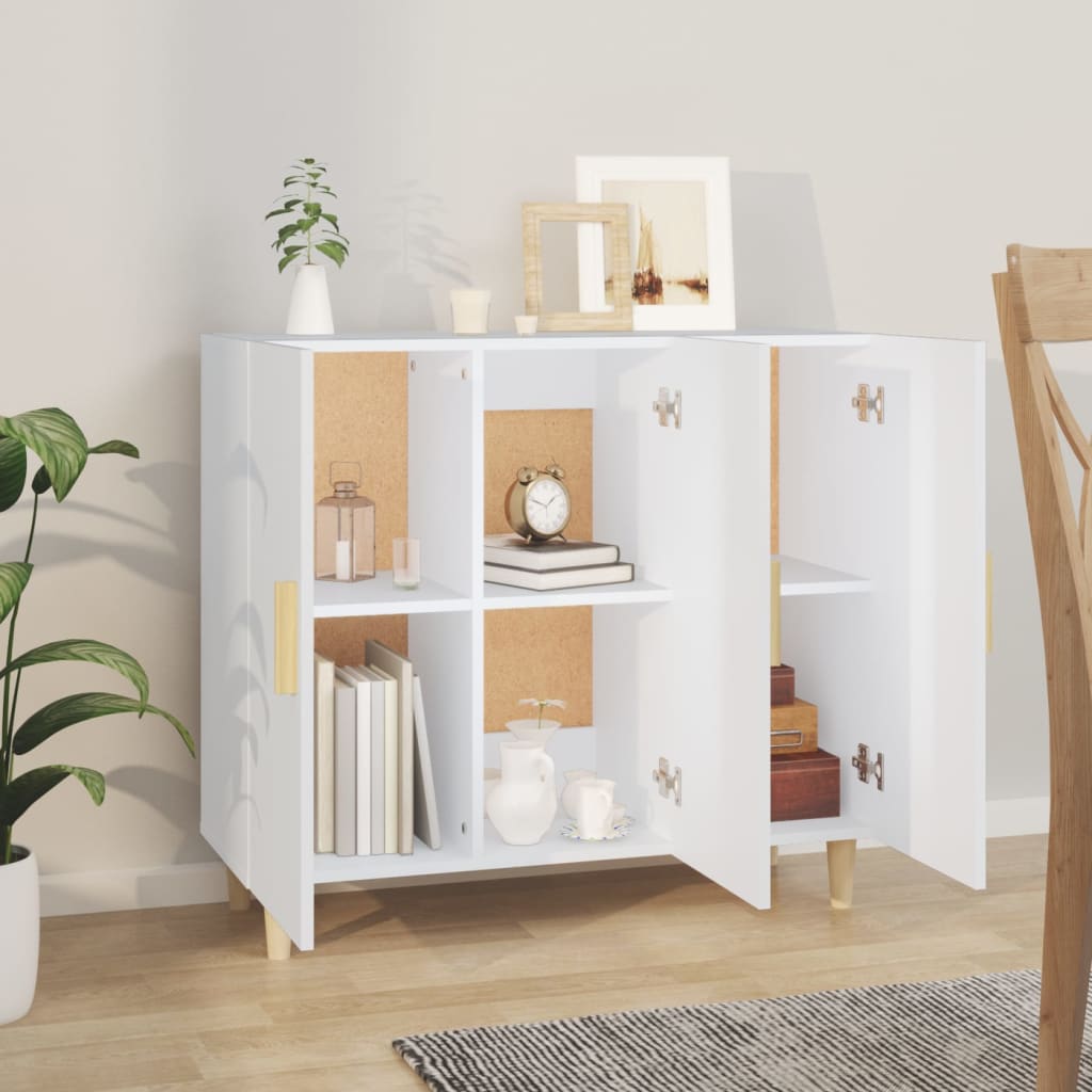 Dressoir 90x34x80 cm bewerkt hout wit is nu te koop bij PeponiXL, paradijselijk wonen!