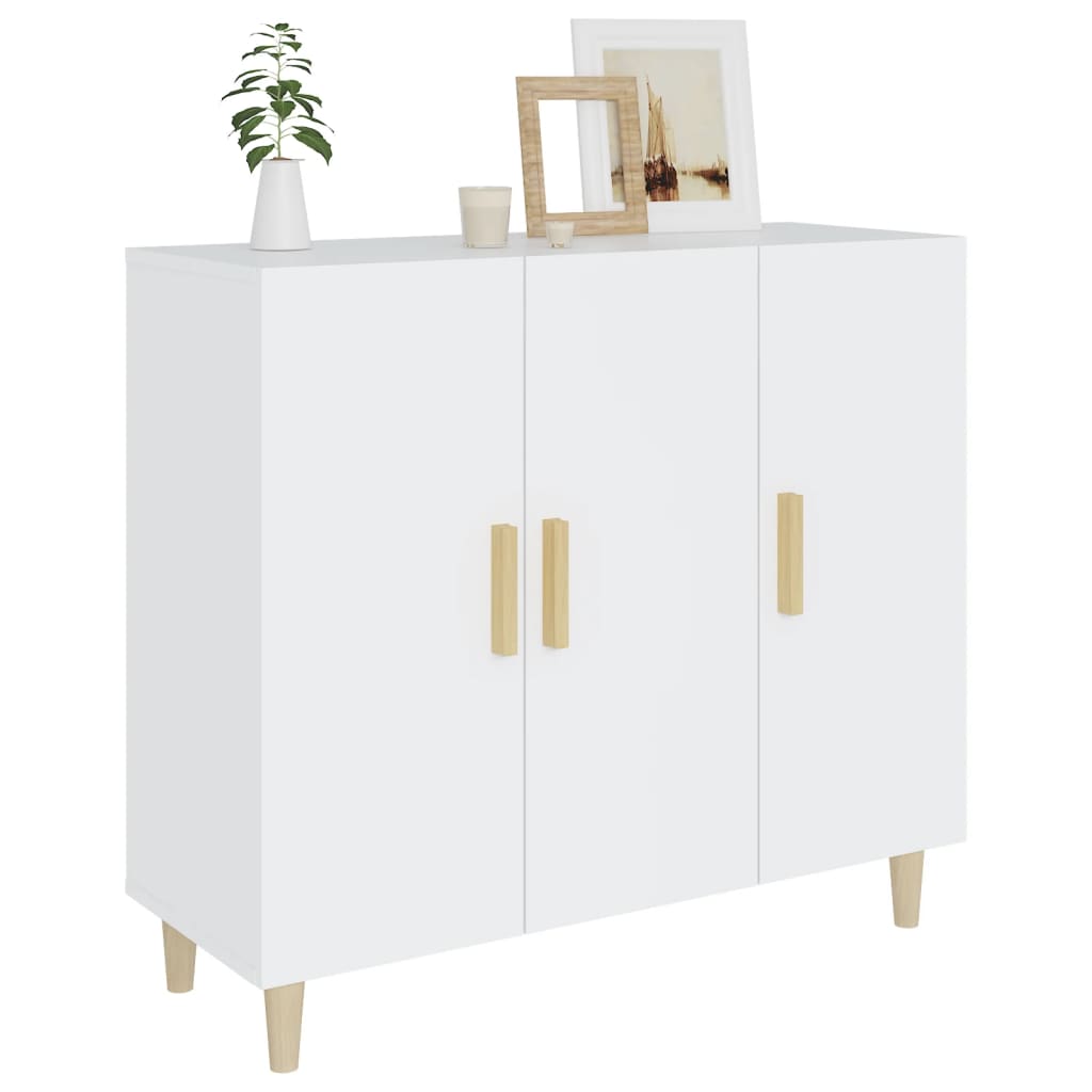 Dressoir 90x34x80 cm bewerkt hout wit is nu te koop bij PeponiXL, paradijselijk wonen!