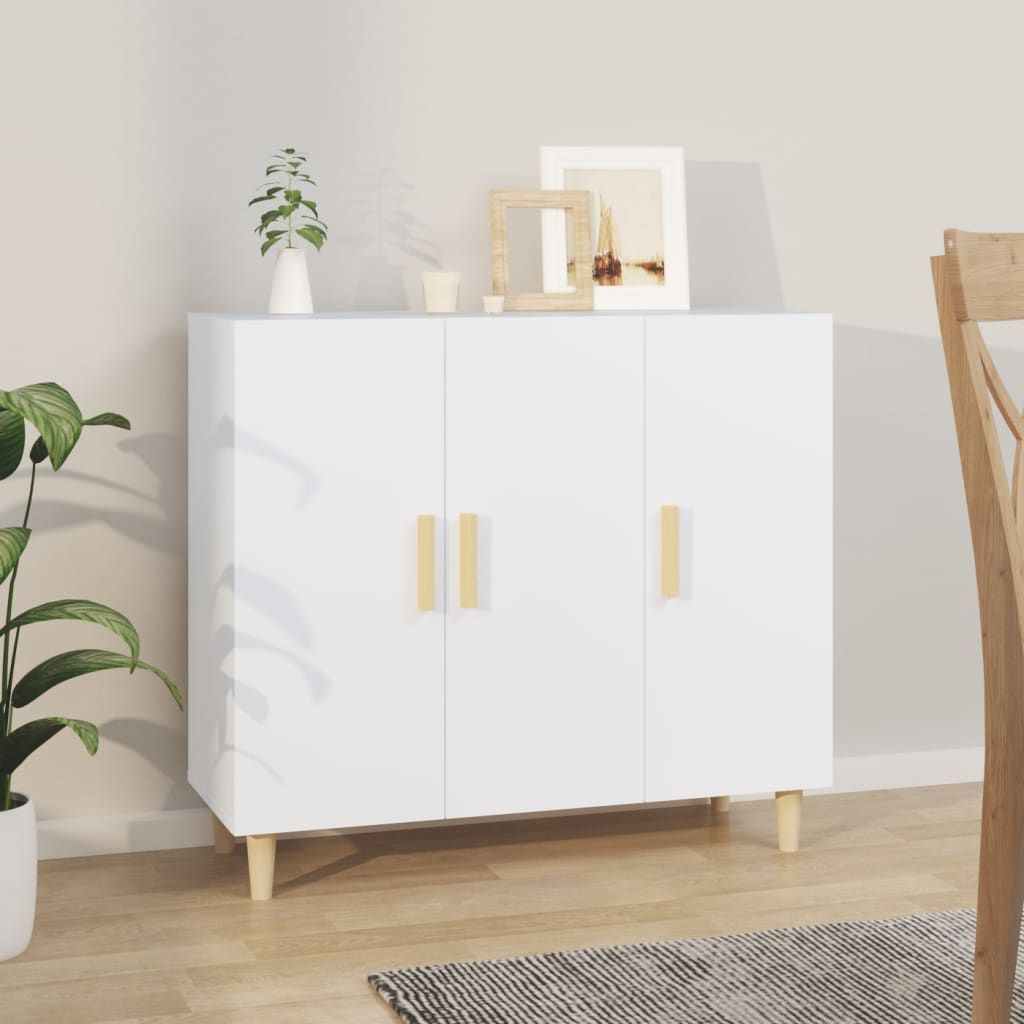 Dressoir 90x34x80 cm bewerkt hout wit is nu te koop bij PeponiXL, paradijselijk wonen!