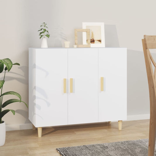 Dressoir 90x34x80 cm bewerkt hout wit is nu te koop bij PeponiXL, paradijselijk wonen!