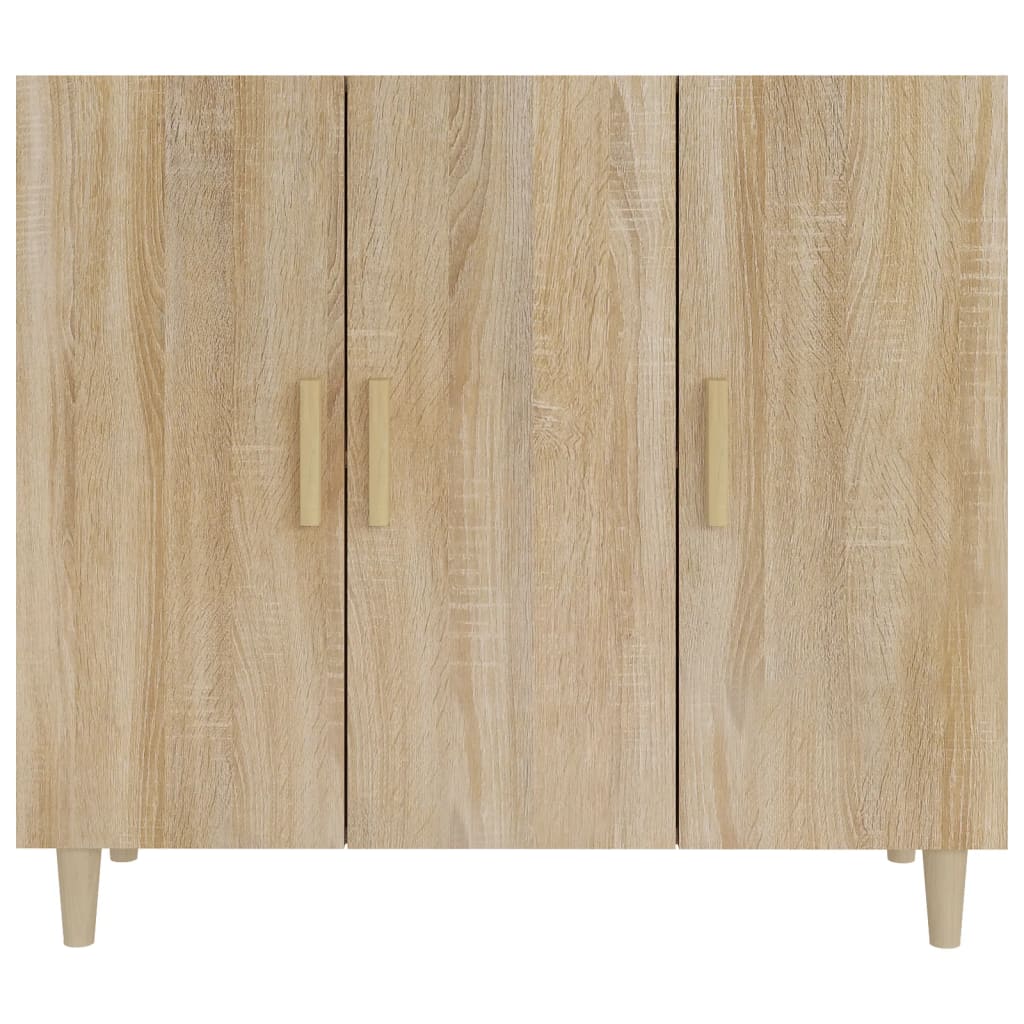 Dressoir 90x34x80 cm bewerkt hout sonoma eikenkleurig is nu te koop bij PeponiXL, paradijselijk wonen!
