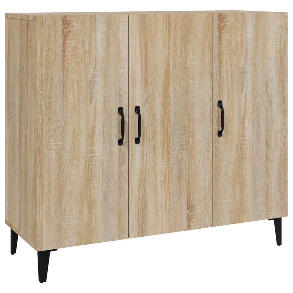 Dressoir 90x34x80 cm bewerkt hout sonoma eikenkleurig is nu te koop bij PeponiXL, paradijselijk wonen!