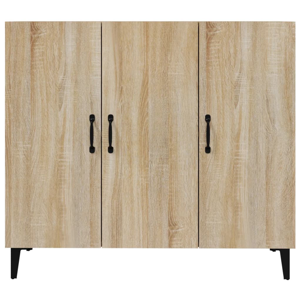 Dressoir 90x34x80 cm bewerkt hout sonoma eikenkleurig is nu te koop bij PeponiXL, paradijselijk wonen!
