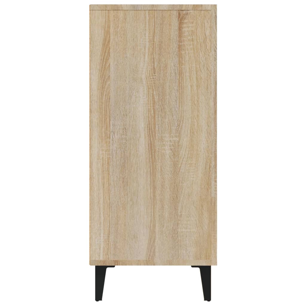 Dressoir 90x34x80 cm bewerkt hout sonoma eikenkleurig is nu te koop bij PeponiXL, paradijselijk wonen!