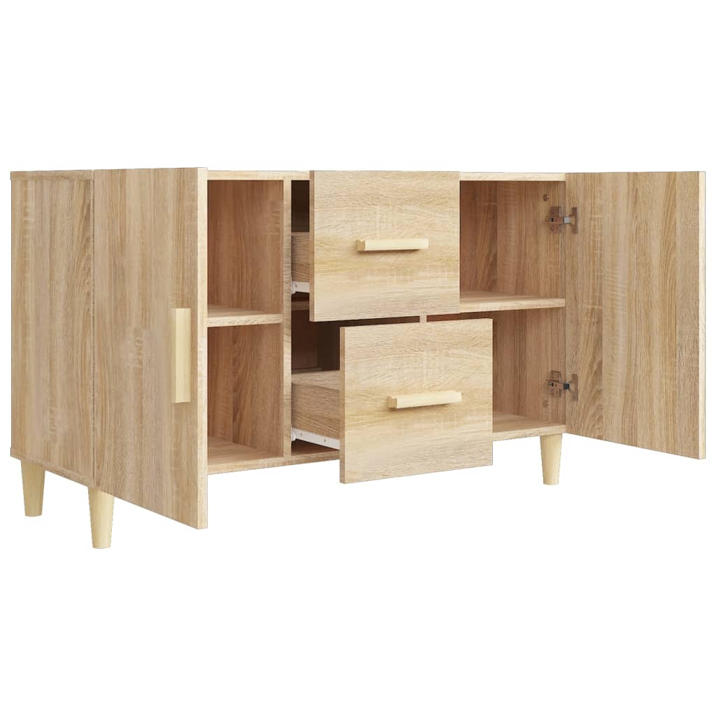 Dressoir 100x36x60 cm bewerkt hout sonoma eikenkleurig is nu te koop bij PeponiXL, paradijselijk wonen!