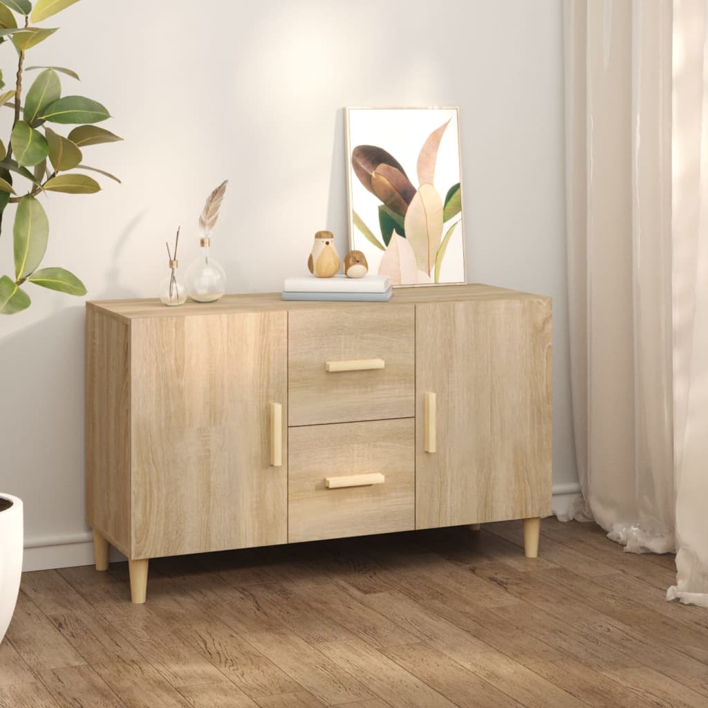 Dressoir 100x36x60 cm bewerkt hout sonoma eikenkleurig is nu te koop bij PeponiXL, paradijselijk wonen!