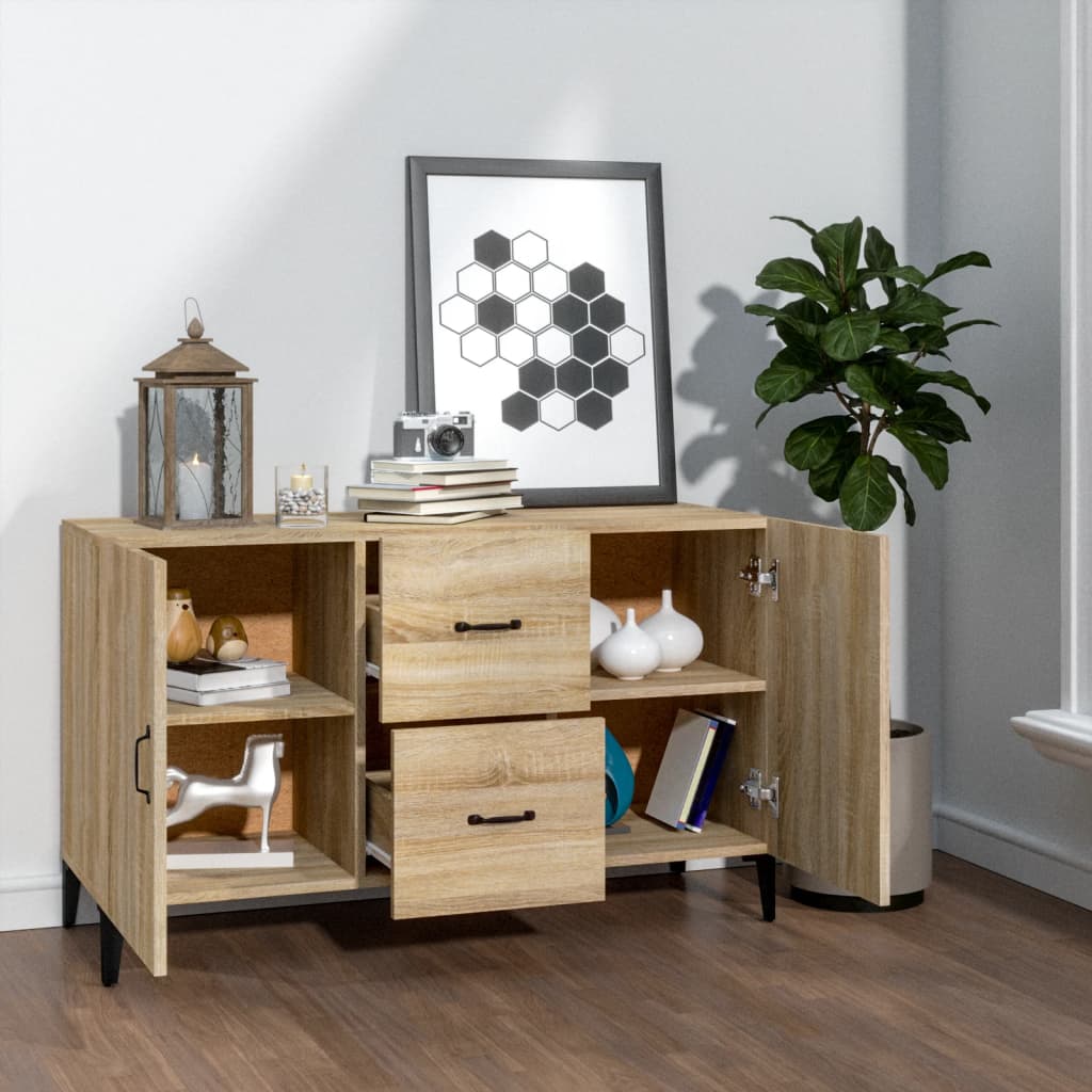 Dressoir 100x36x60 cm bewerkt hout sonoma eikenkleurig is nu te koop bij PeponiXL, paradijselijk wonen!