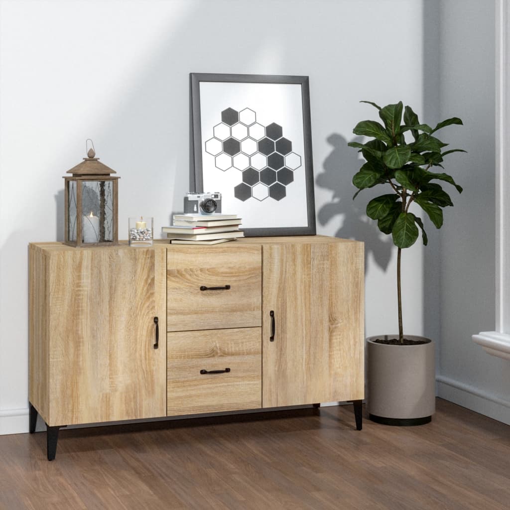 Dressoir 100x36x60 cm bewerkt hout sonoma eikenkleurig is nu te koop bij PeponiXL, paradijselijk wonen!