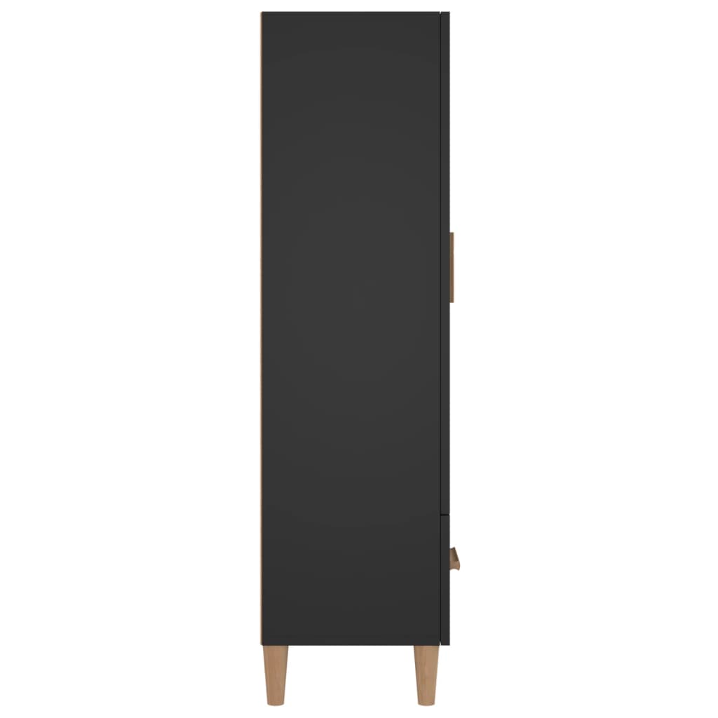 Hoge kast 70x31x115 cm bewerkt hout zwart is nu te koop bij PeponiXL, paradijselijk wonen!