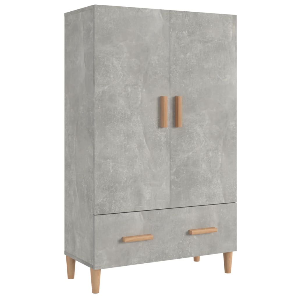 Hoge kast 70x31x115 cm bewerkt hout betongrijs is nu te koop bij PeponiXL, paradijselijk wonen!