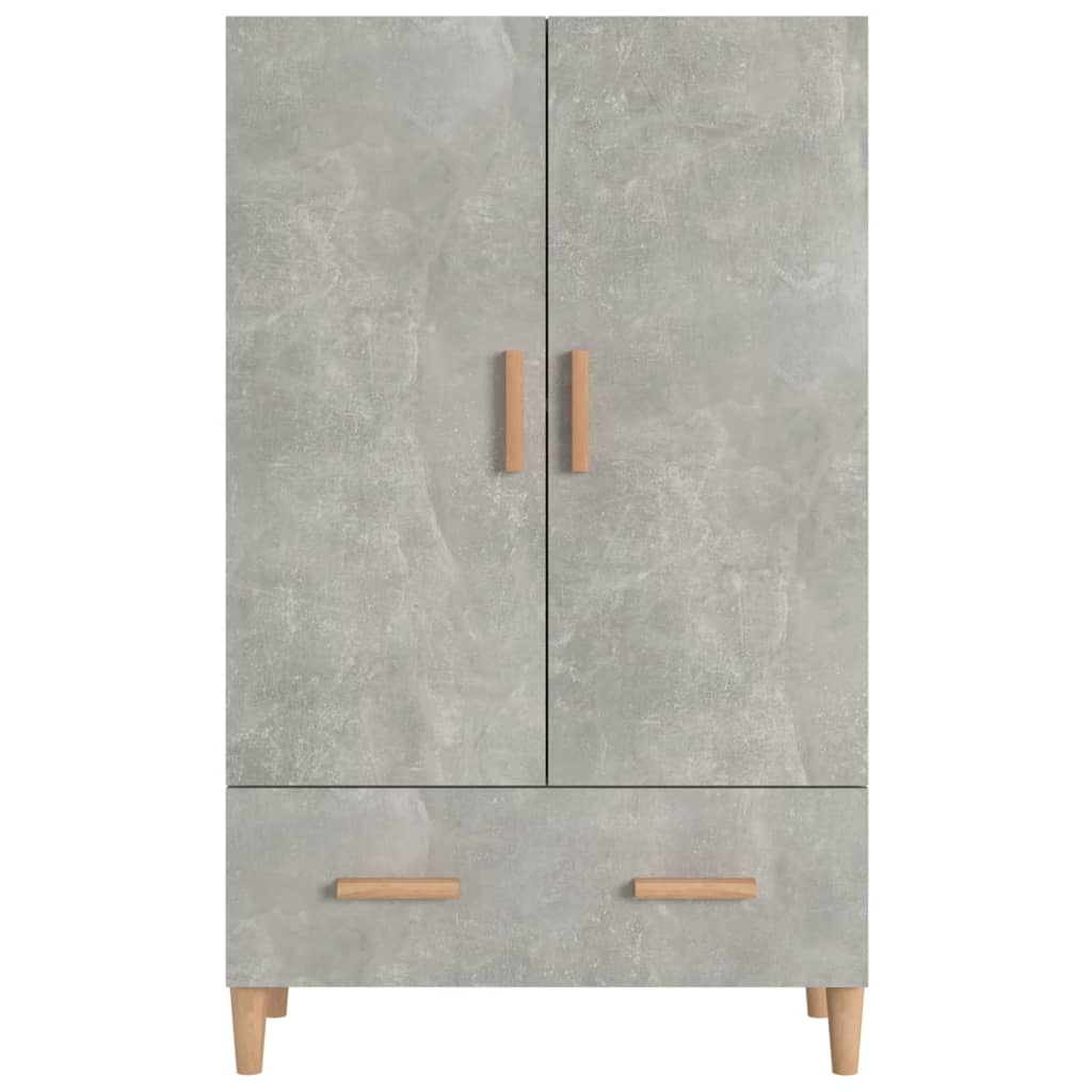 Hoge kast 70x31x115 cm bewerkt hout betongrijs is nu te koop bij PeponiXL, paradijselijk wonen!