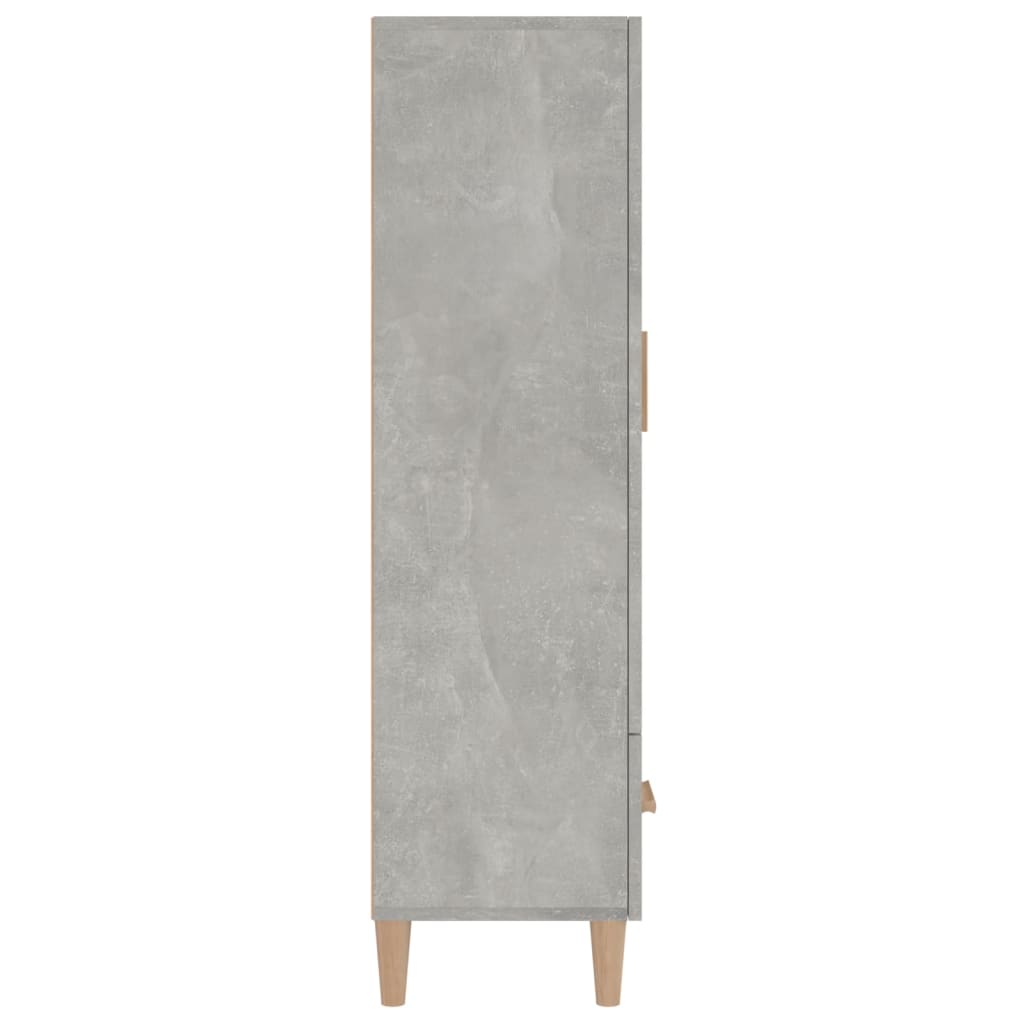 Hoge kast 70x31x115 cm bewerkt hout betongrijs is nu te koop bij PeponiXL, paradijselijk wonen!