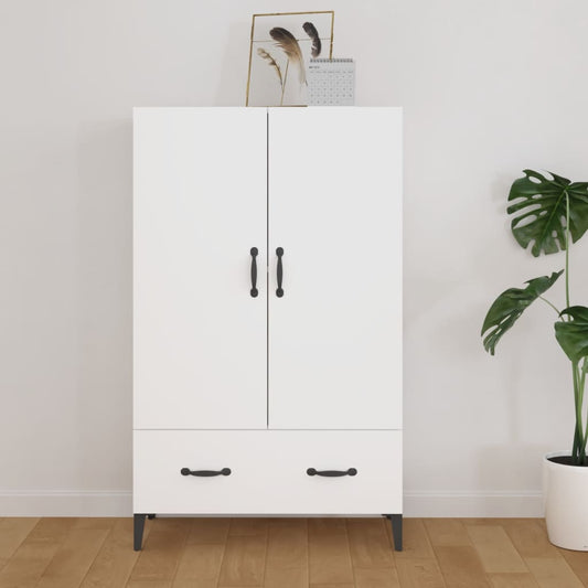 Hoge kast 70x31x115 cm bewerkt hout wit is nu te koop bij PeponiXL, paradijselijk wonen!