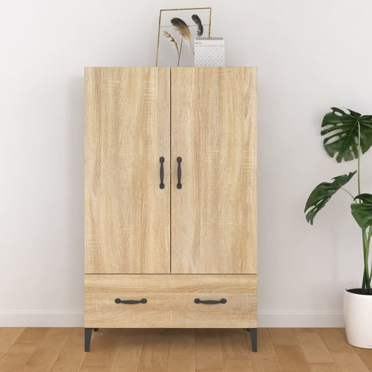 Hoge kast 70x31x115 cm bewerkt hout sonoma eikenkleurig is nu te koop bij PeponiXL, paradijselijk wonen!