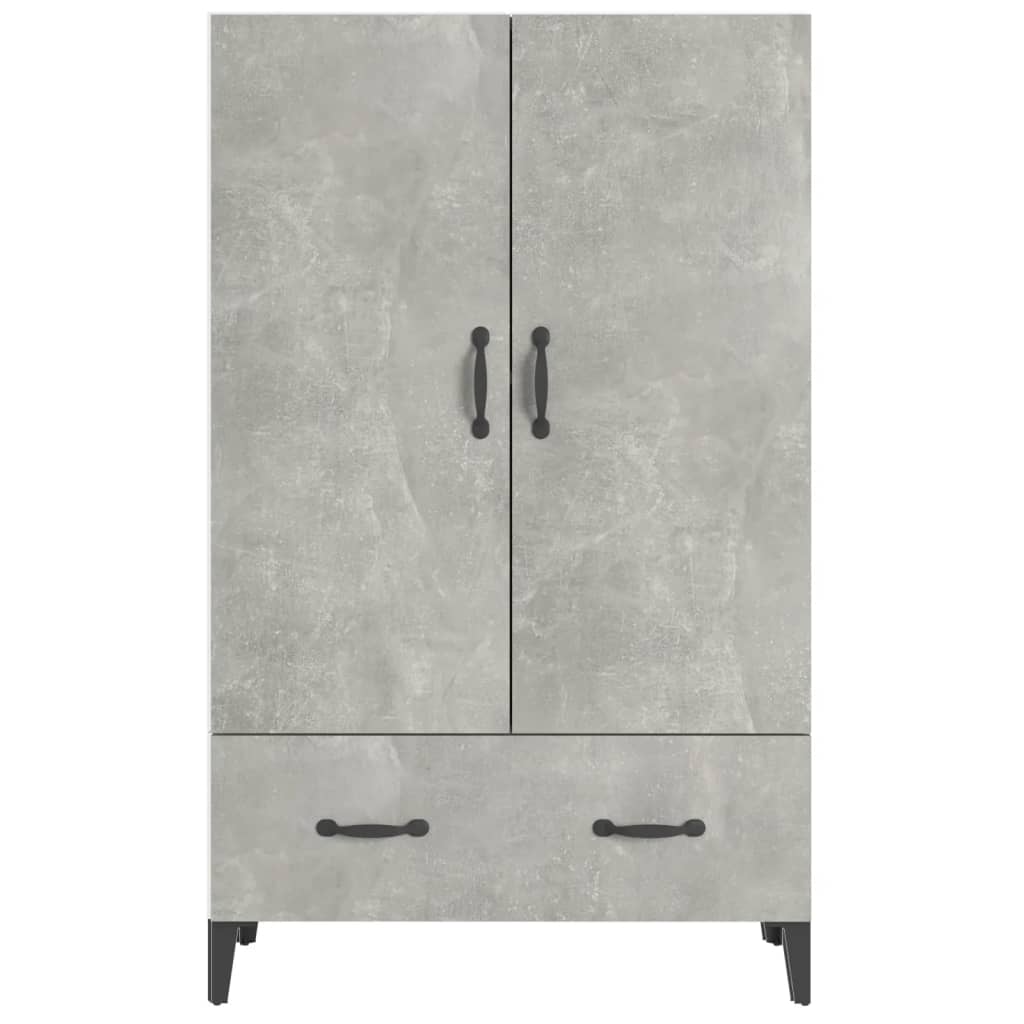 Hoge kast 70x31x115 cm bewerkt hout betongrijs is nu te koop bij PeponiXL, paradijselijk wonen!