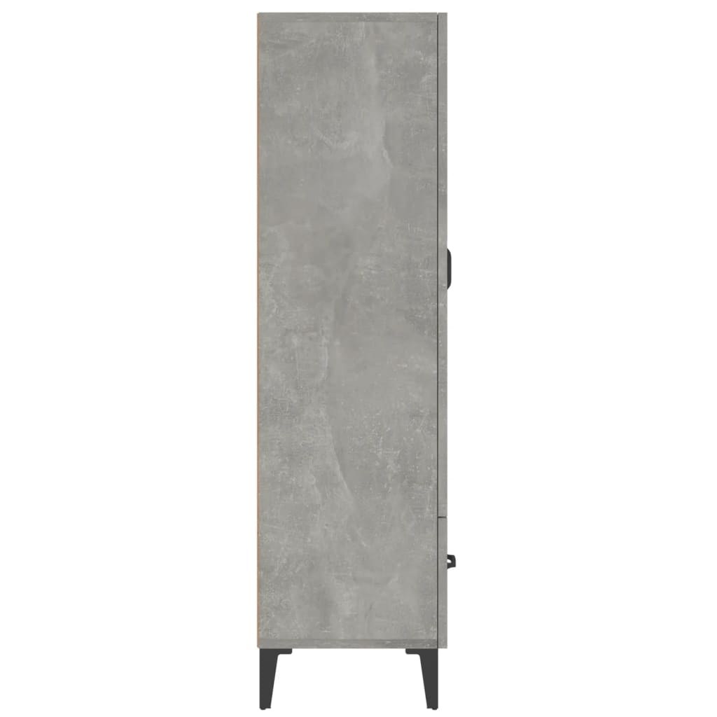 Hoge kast 70x31x115 cm bewerkt hout betongrijs is nu te koop bij PeponiXL, paradijselijk wonen!