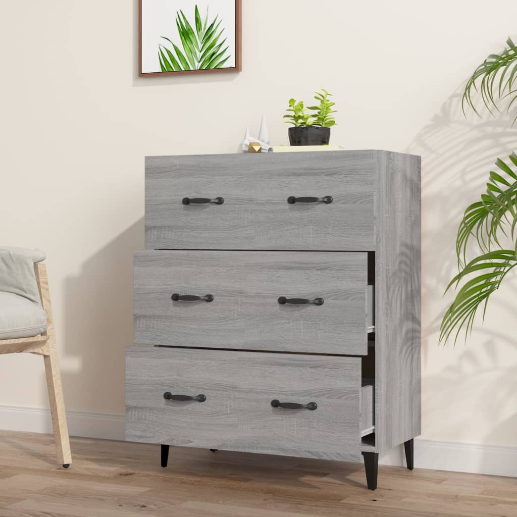 Dressoir 69,5x34x90 cm bewerkt hout grijs sonoma eikenkleurig is nu te koop bij PeponiXL, paradijselijk wonen!