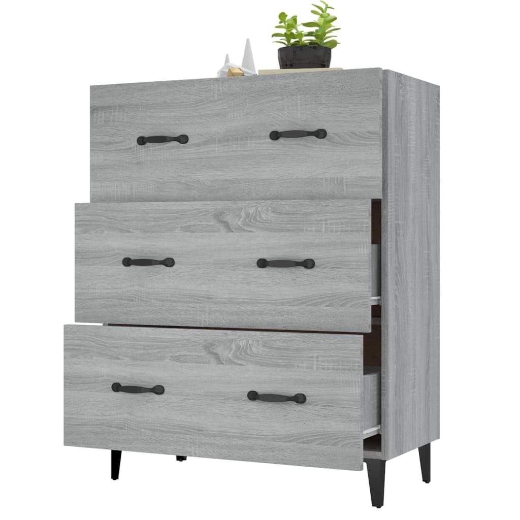 Dressoir 69,5x34x90 cm bewerkt hout grijs sonoma eikenkleurig is nu te koop bij PeponiXL, paradijselijk wonen!
