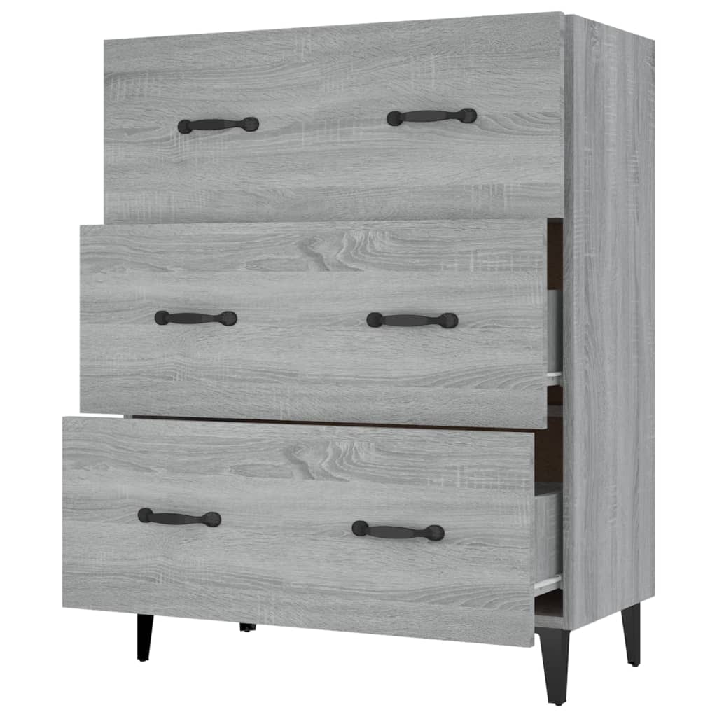 Dressoir 69,5x34x90 cm bewerkt hout grijs sonoma eikenkleurig is nu te koop bij PeponiXL, paradijselijk wonen!