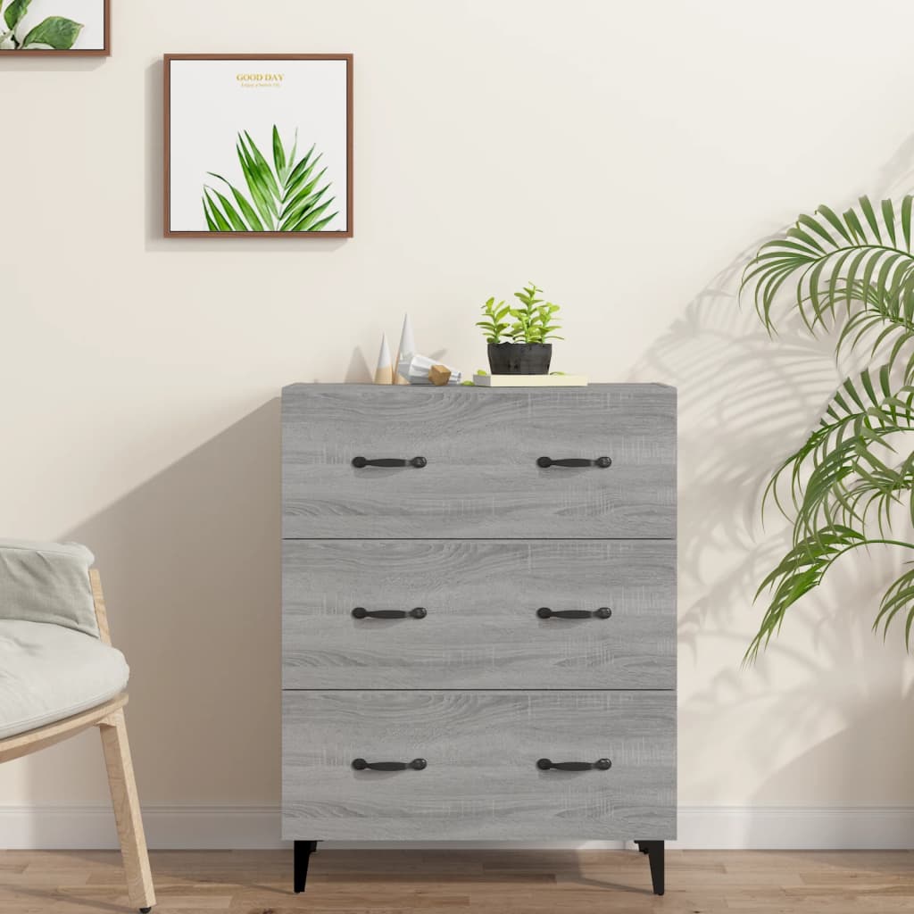 Dressoir 69,5x34x90 cm bewerkt hout grijs sonoma eikenkleurig is nu te koop bij PeponiXL, paradijselijk wonen!