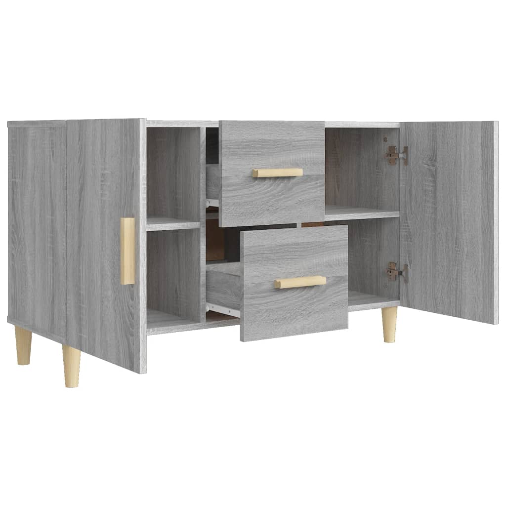 Dressoir 100x36x60 cm bewerkt hout grijs sonoma eikenkleurig is nu te koop bij PeponiXL, paradijselijk wonen!