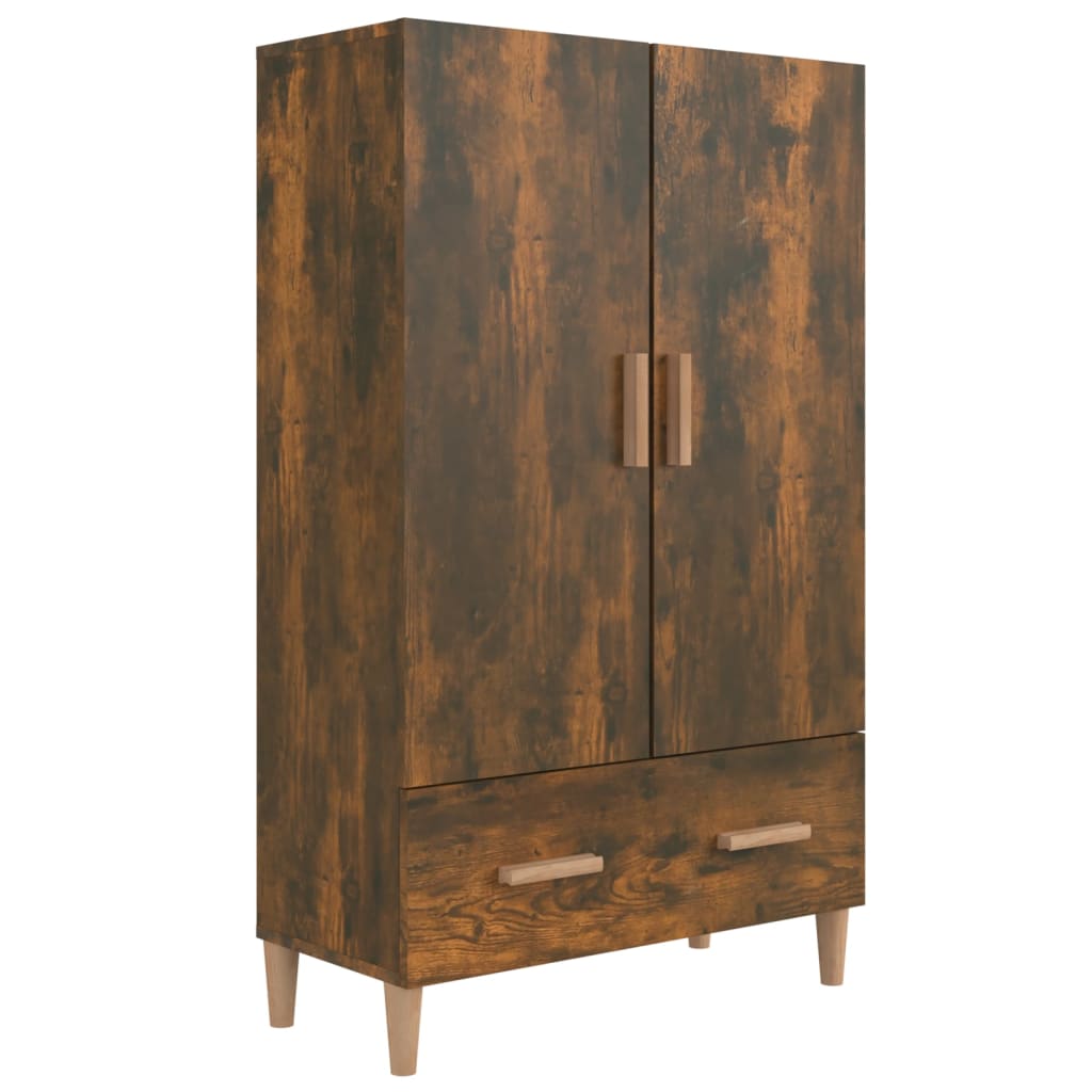 Hoge kast 70x31x115 cm bewerkt hout gerookt eikenkleurig is nu te koop bij PeponiXL, paradijselijk wonen!